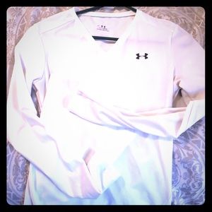 UA heatgear white long sleeve shirt